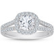1 Ct Cushion Halo Engagement Ring 14k White Gold Lab Grown Diamond