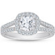 1 Ct Cushion Halo Engagement Ring 14k White Gold Lab Grown Diamond
