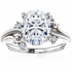 2 1/5 Ct Oval Moissanite & Lab Grown Diamond Engagement Ring 14k White Gold