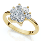 1 1/3Ct Cat Paw Shape Diamond Ring 14k Gold Lab Grown