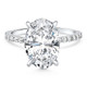 Certified 4.55Ct Oval Diamond Side Halo Engagement Ring 14k White Gold Lab Grown