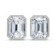 2Ct TW Emerald Cut Bezel Diamond Studs 14k Gold Lab Grown Earrings