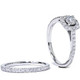 1ct Cushion Halo Lab Created Diamond Engagement Wedding Ring Set 14K White Gold