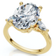 Certified 4 1/3Ct Oval/Pear Diamond Engagement Ring 14k Gold or Pt Lab Grown