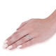 1 ct Lab Grown Diamond Side Stone Accent Engagement Ring 14k White Gold