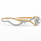 1/2CT Diamond Engagement Wedding Ring Set Halo 10k Yellow Gold Lab Created