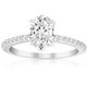 1 1/2 Ct Oval Lab Grown Diamond Engagement Ring 14k White Gold With Sidestones 1 1/2 Ct Oval Lab Grown Diamond Engagement Ring 14k White Gold With Sidestones
