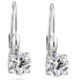 5/8ct Lever Back Dangle Hoops 14K White Gold Earrings Lab Grown