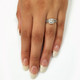 5/8 Ct Lab Grown Diamond Cushion Halo Engagement Wedding Ring Set White Gold EX3