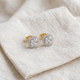1Ct T.W. Pave Diamond Cushion Halo Studs 10k Yellow Gold Lab Grown Earrings