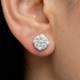 1/2Ct TW Round Cut Diamond Pave Studs Lab Grown 10k Yellow Gold Earrings