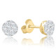 1/2Ct TW Round Cut Diamond Pave Studs Lab Grown 10k Yellow Gold Earrings