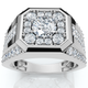 2Ct Men's Diamond Ring 10k Gold Lab Grown