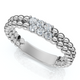 Two Row Beaded Diamond Stackable Ring 14k Gold or Platinum Lab Grown