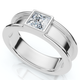 Men's Bezel Set Diamond Solitaire Wedding Ring 14k Gold Lab Grown