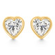 2Ct TW Heart Shape Diamond Bezel Stud Earrings 14k Gold Lab Grown