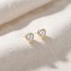 2Ct TW Heart Shape Diamond Bezel Stud Earrings 14k Gold Lab Grown