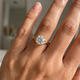 8mm Moissanite & Diamond Ring 14k Gold Lab Grown
