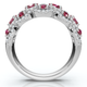 1Ct Wavy Ruby & Diamond Ring 14k Gold Lab Grown