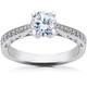1 1/6 ct Lab Created Eco Friendly Diamond Vintage Engagement Ring 14k White Gold