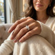1 3/4 Ct Moissanite & Lab Grown Diamond 3 Stone Engagement Ring 10k White Gold