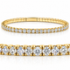 3Ct Flexible Round Cut Diamond Bangle Tennis Bracelet Lab Grown 14k Yellow Gold