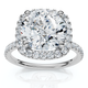 Certified 3 1/2Ct Cushion Halo Diamond Engagement Ring 14k Gold or Pt Lab Grown