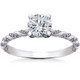 7/8 ct Lab Grown Round Eco Friendly Diamond Mia Engagement Ring 14k White Gold