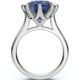 3 3/4Ct Blue Sapphire 9MM 14k White Gold Solitaire Engagement Ring Lab Grown