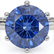 3 3/4Ct Blue Sapphire 9MM 14k White Gold Solitaire Engagement Ring Lab Grown