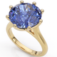 3 3/4Ct Blue Sapphire 9MM 14k White Gold Solitaire Engagement Ring Lab Grown