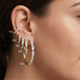 1 - 5 Ct Multi Fancy Shape Diamond Hoops 14k Gold Lab Grown Women's Earrings
