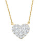 1Ct T.W. Heart Diamond Pendant 10k Yellow Gold Lab Grown 18" Necklace