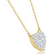 1Ct T.W. Heart Diamond Pendant 10k Yellow Gold Lab Grown 18" Necklace