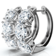 4.20Ct Diamond Hoops 14k Gold Lab Grown 3/4" Tall
