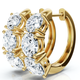 4.20Ct Diamond Hoops 14k Gold Lab Grown 3/4" Tall