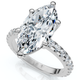 Certified 3.40Ct Marquise Diamond Engagement Ring 14k Gold Lab Grown