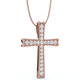 0.20 CTW Round Lab Diamond Cross Pendant Charm 14K Gold Religious Jewelry