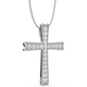 0.20 CTW Round Lab Diamond Cross Pendant Charm 14K Gold Religious Jewelry