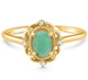 1/2Ct Oval Emerald & Lab Grown Diamond Ring 10k White Gold
