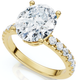 2.74 CTW Oval Lab And Round Diamond Engagement Ring Pave Band 14K Gold