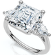 Certified Auriya 4.30Ct Asscher Cut Diamond Engagement Ring 14k Gold Lab Grown