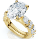 Certified 3 1/2Ct Oval Diamond Engagement Wedding Ring Set 14k Gold Lab Grown