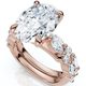 Certified 3 1/2Ct Oval Diamond Engagement Wedding Ring Set 14k Gold Lab Grown