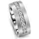 Men's 5/8Ct Diamond 8MM Comfort Fit Ring Low Dome Titanium Wedding Band