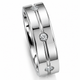 Men's 3/8Ct Diamond 6.5mm Comfort Fit Ring Polished Tungsten Wedding Band
