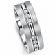 Men's 7/8Ct Diamond 8MM Titanium Comfort Fit Ring Matted Wedding Band