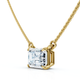 Certified 2Ct Emerald Diamond Pendant 14k Gold Lab Grown 18" Necklace