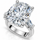 Certified 11Ct Ashely Elongated Cushion Lab Diamond Engagement Ring 14k Gold