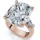 Certified 11Ct Ashely Elongated Cushion Lab Diamond Engagement Ring 14k Gold